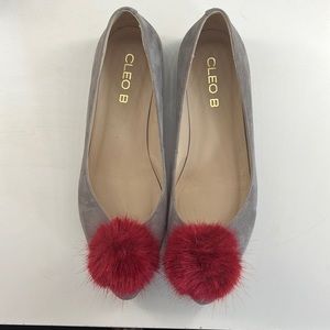 Anthropologie CLEO B Audrey pompon flats sz 39